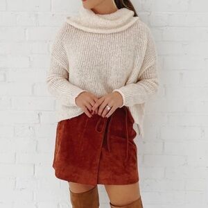 Blank NYC Faux Suede Wrap Mini Skirt